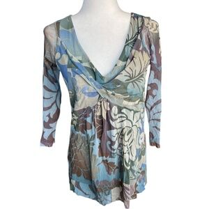 Vintage Weston Wear Floral Dreamy Blouse 3/4 Sleeve